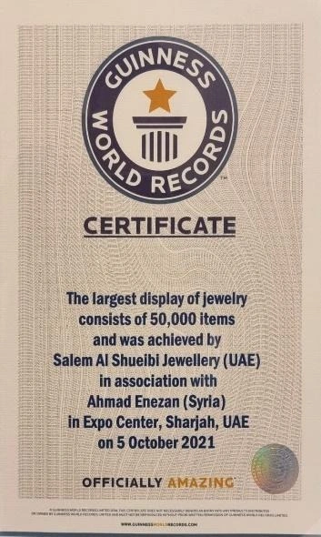 Guinness World Record Certificate